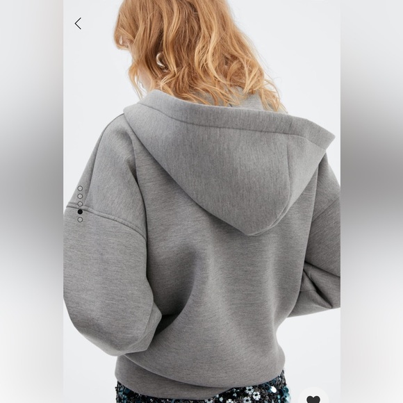 Mango hoodie with dropped shoulders gray size small - Picture 2 of 11